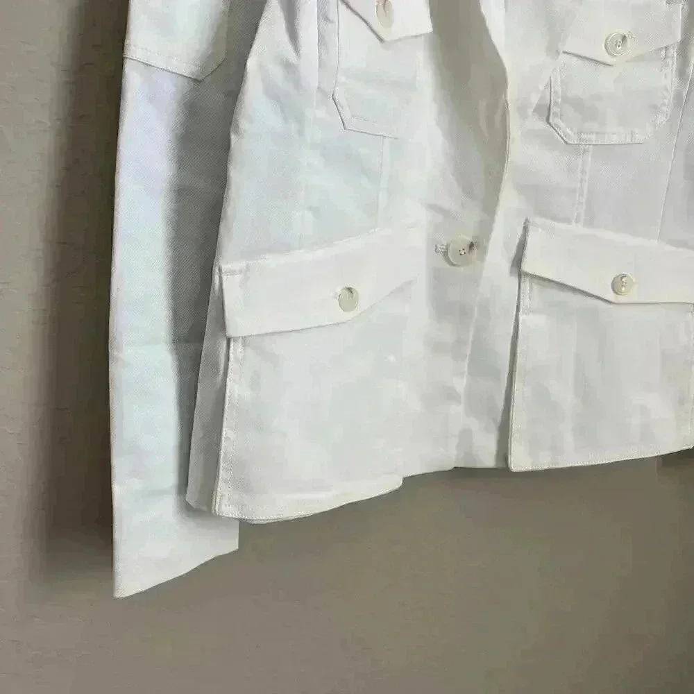 Anthropologie Neve Utility Jacket White Size 8‎